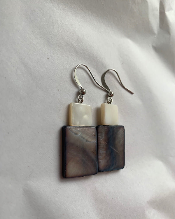 Blue mother of sales pearl earrings