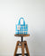 Abstract Blue Woven Upcycled Basket | Shopper Bag | Beach Basket - YGN Collective