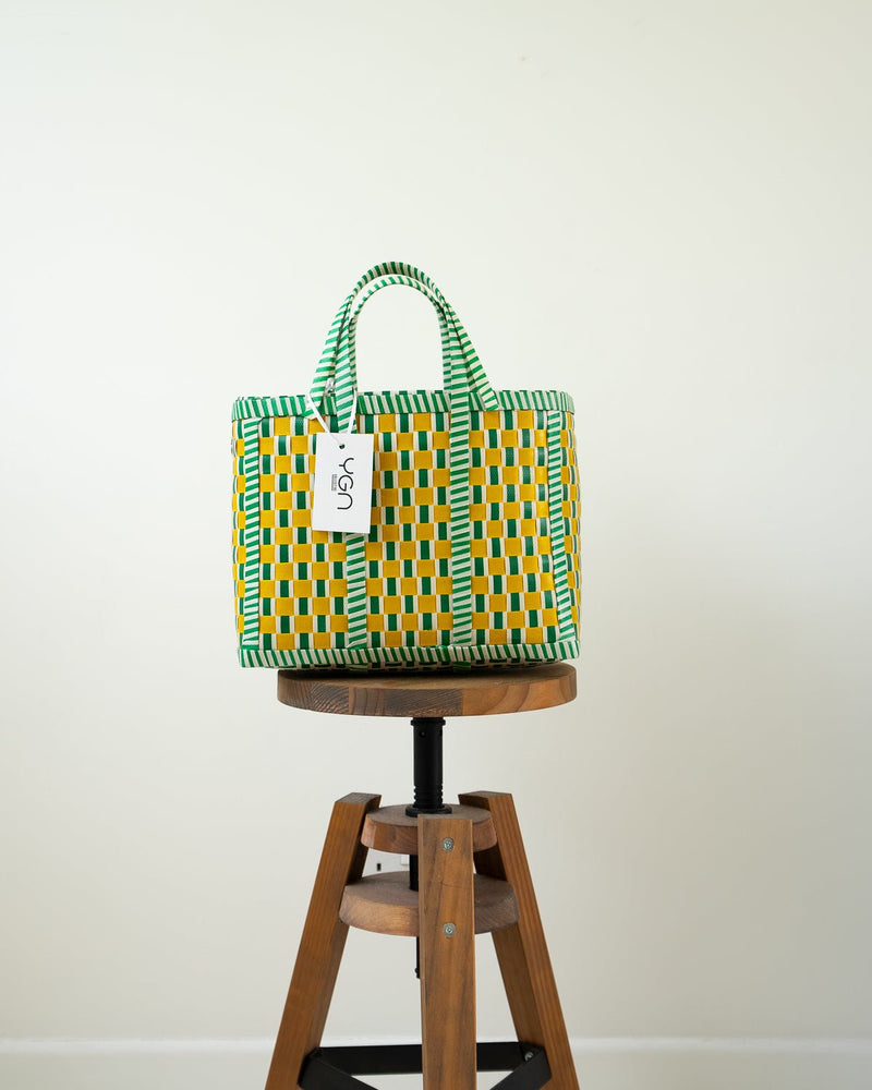 Anawa Yellow and Green Basket | Shopper Bag | Beach Basket - YGN Collective