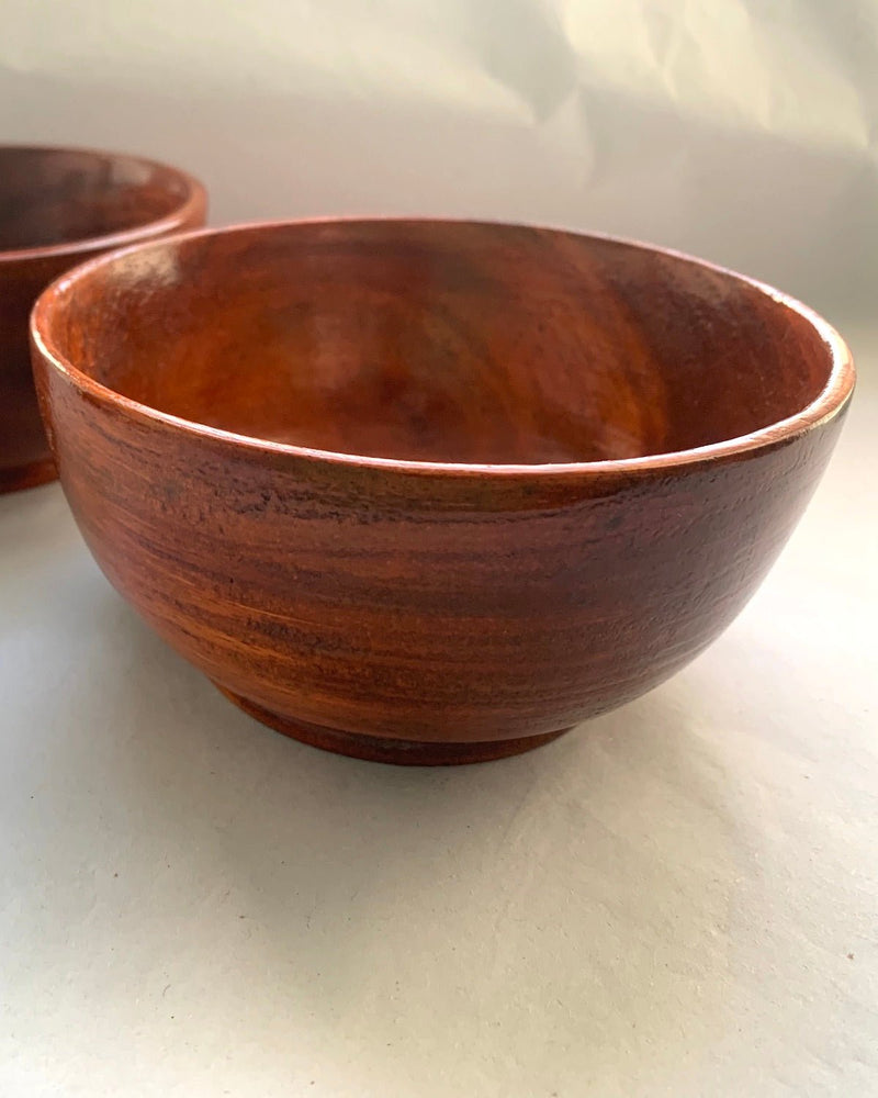 Hand - turned Burmese Bowls | Set of 2 Bowls | Red Tone Wooden Bowls - YGN Collective