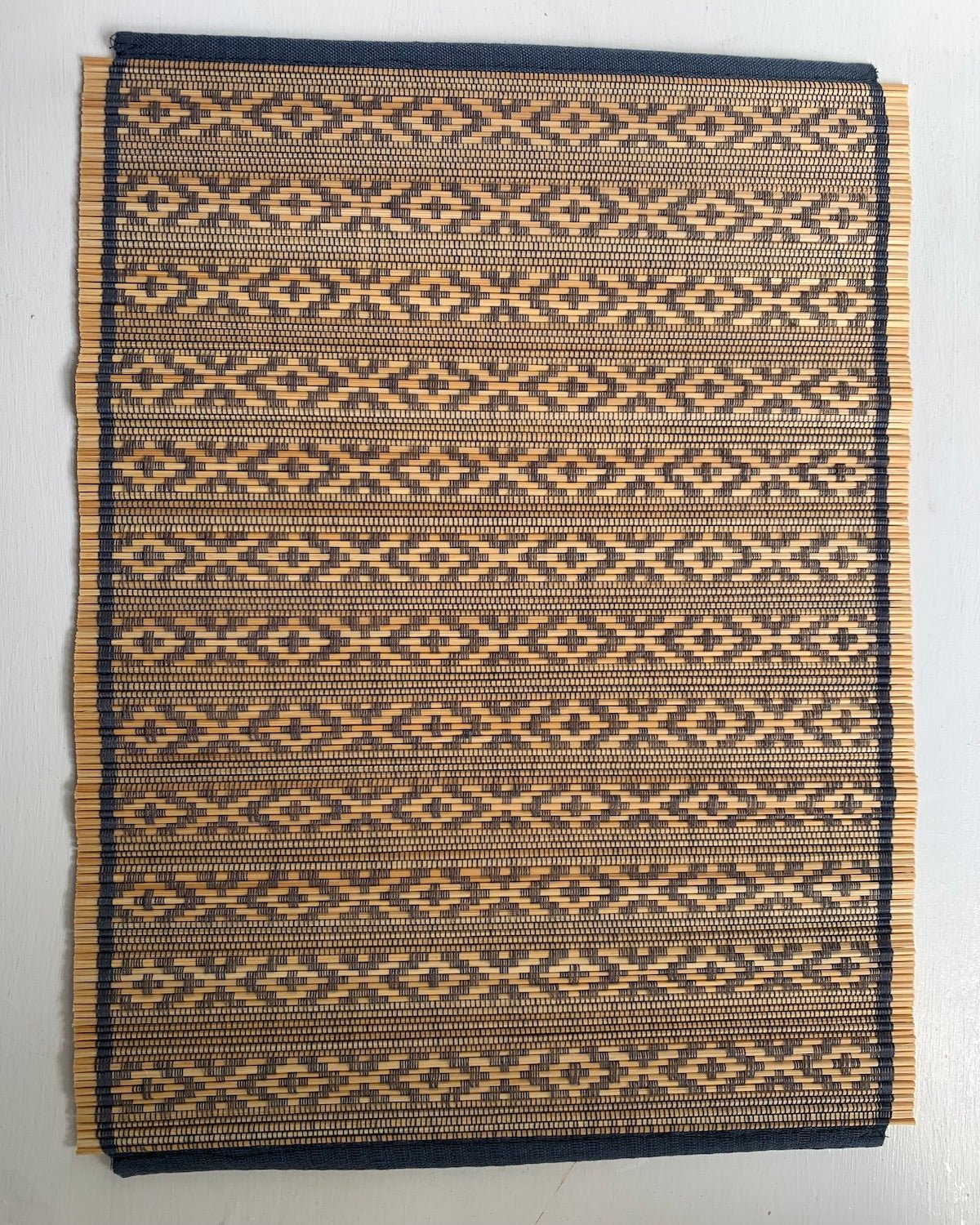 Woven Geometric Wooden Burmese Tablemat | Neutral Home Decor | Placemats - YGN Collective